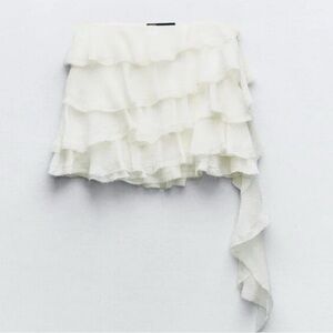 Zara Cream Ruffle Skirt